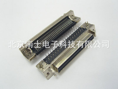 AMP SCSI 68P MDR 母头 90度弯脚 焊板 HPDB68 针式DB型 插座带耳