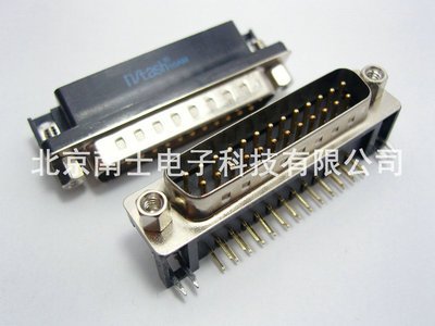 精工南士 镀金DR25公头 DR25针 DB25并口接头 90度弯脚插板焊板式