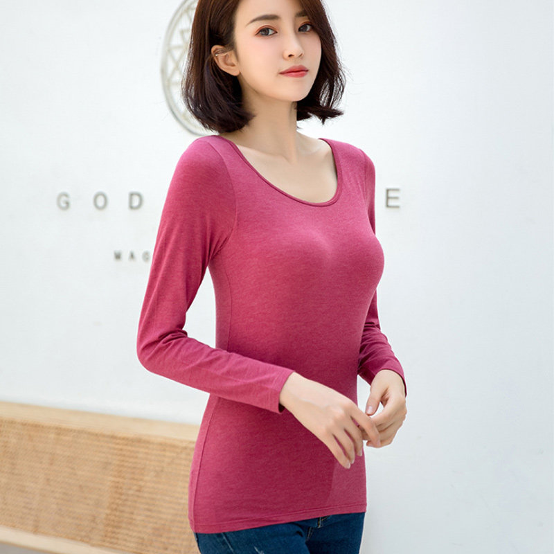 Autumn and winter lady Long sleeve Base coat fever Solid T-shirts keep warm Underwear Bras Self cultivation Primer T-shirtin the Lingerie/Men's underwear/Tracksuit , Warm coat  category - from Buy2taobao.com to provide professional Taobao agent buy service