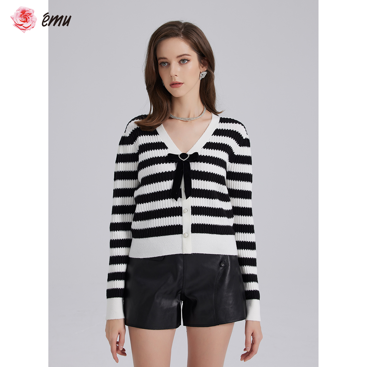 蝴蝶结针织开衫依妙开衫