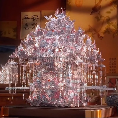 拼酷粉黛花轿二十二凤冠立体拼图
