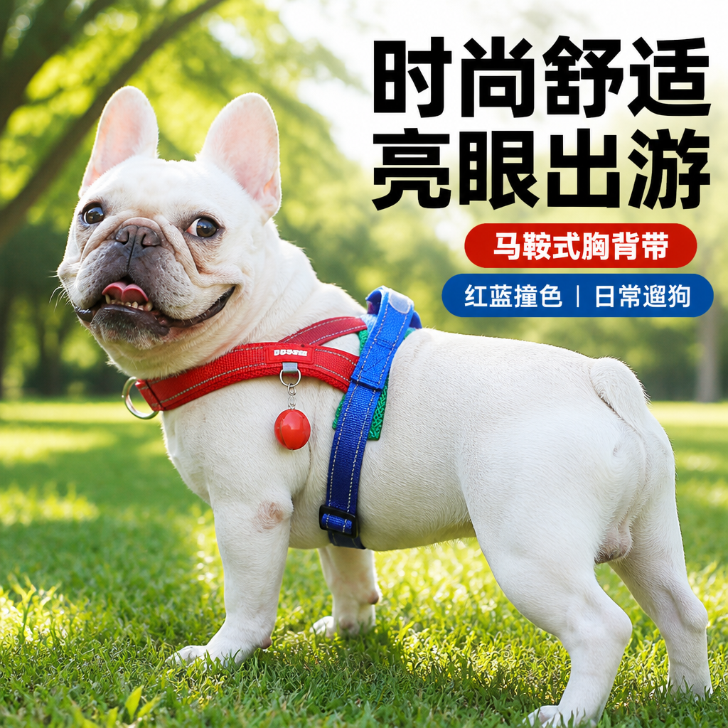 T字型防挣脱加宽狗胸背牵引绳
