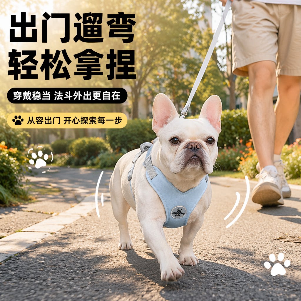 X型背心式防挣脱反光狗牵引绳