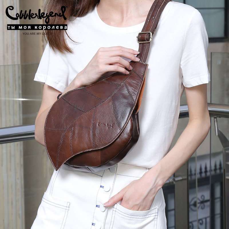 胸包女百搭高级感包包斜跨洋气真皮复古纯皮腰包潮ins2021年新款