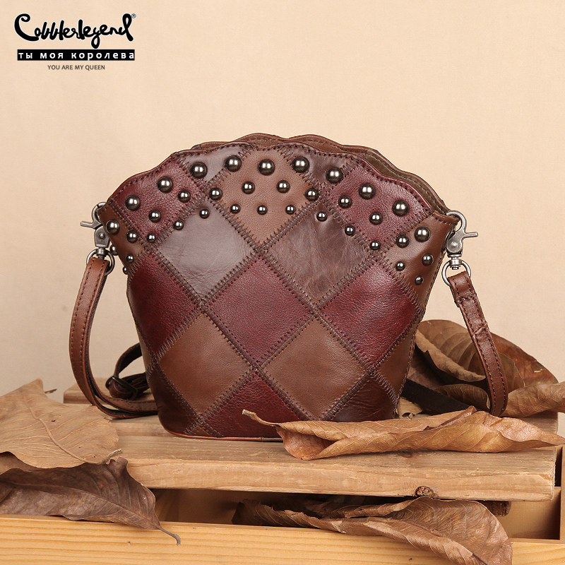 真皮贝壳包斜挎包女迷你复古纯手工牛皮单肩小包包水桶2020新款夏