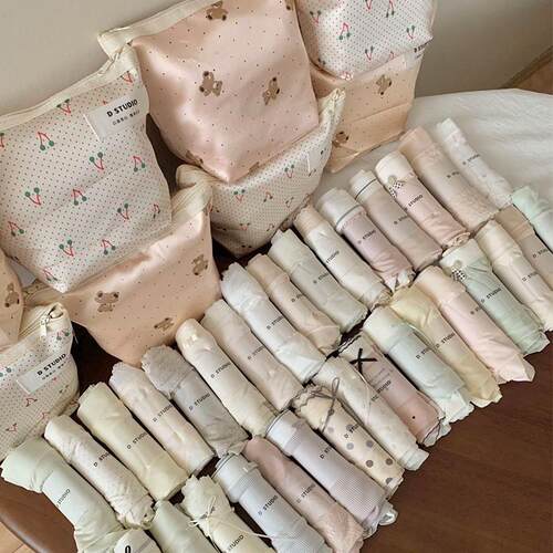 杜小宅甄选10条装内裤女生纯棉底裆透气少女中腰婴肤女士短裤