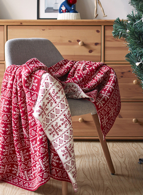福利款北欧雪花圣诞针织毯 沙发毯盖毯办休闲毯空调毯节日装饰