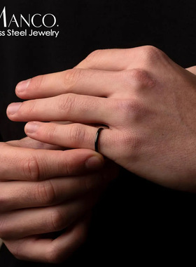 eManco不锈钢戒指韩版时尚素圈