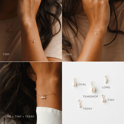 eManco钛钢手链女可调节ins淡水珍珠首饰欧美简约配饰不锈钢手饰