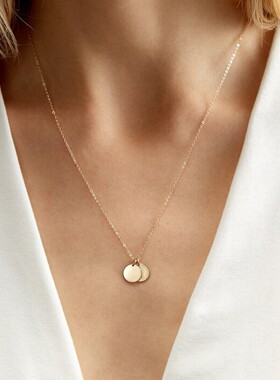 eManco欧美个性不锈钢项链 6MM圆形吊坠stainless steel necklace