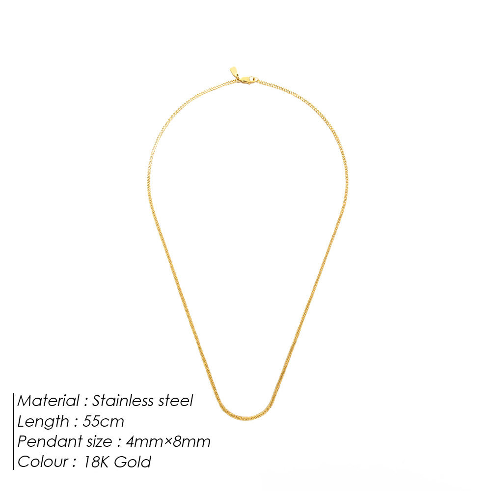 thumbnail for Emanco Hip-Hop Style Versatile Cuban Chain Necklace Hiphop Titanium Steel Niche Men's Punk Trendy Jewelry