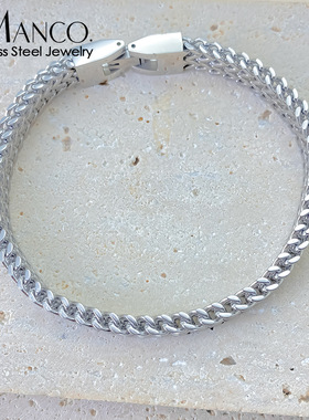 emanco个性粗霸气男士手链不锈钢