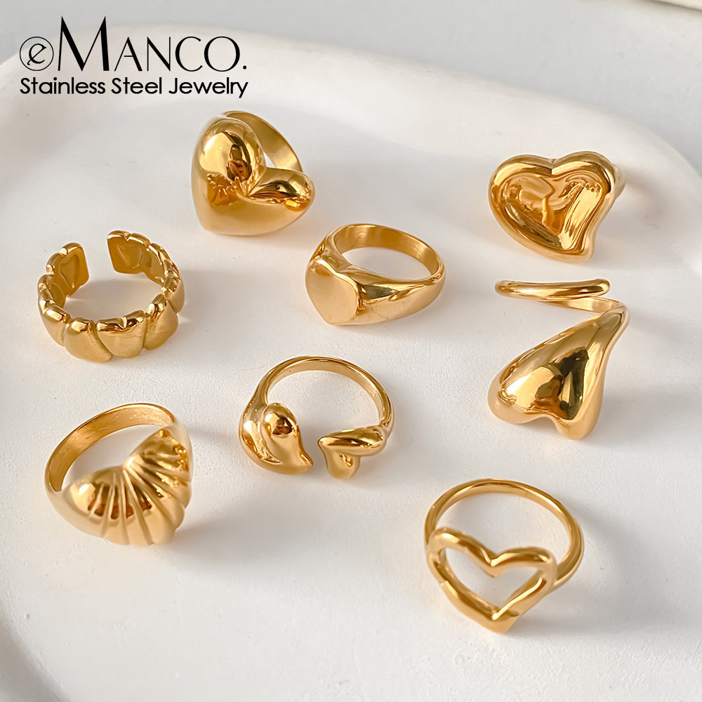 eManco欧美时尚开口不锈钢戒指女真空电镀小众轻奢高级感指环,饰品/流行首饰/时尚饰品新,戒指/指环,淘宝优惠券,粉丝福利购,淘宝优惠卷