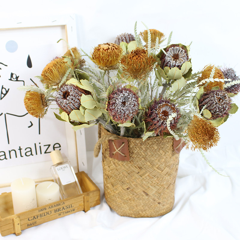 黄金佛塔进口干花天然真花高端装饰文艺复古软装样板间橱窗插花