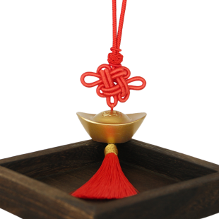 黄铜元宝招财进宝风水装饰汽车挂件挂饰仿真金元宝挂件