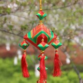 国潮端午节大号三角粽子串香囊挂饰传统节日室内装 饰品