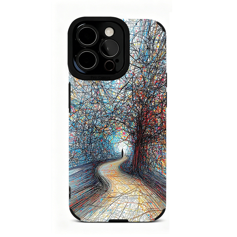 个性艺术凌乱线条适用苹果17 16 15 14 13 12 11手机壳华为mate70 60 50 40 30创意pura80全包nova14荣耀90潮