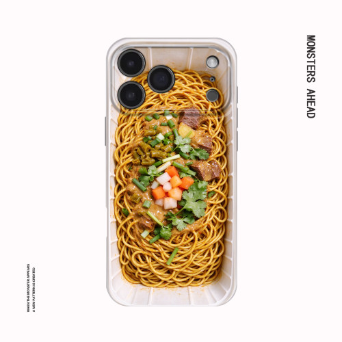 仿真搞怪热干面适用苹果18 17 16 13手机壳华为mate80 70 60 50创意Magic8nova15 14 K90 vivox300一加11防摔