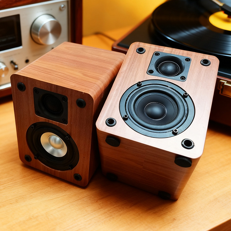 木质书架音箱家用音响HIFI功放机有源低音炮专用桌面音箱卫星副箱