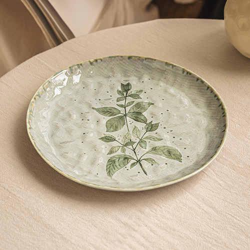 悠瓷8.5英寸陶瓷浅盘西餐意面盘