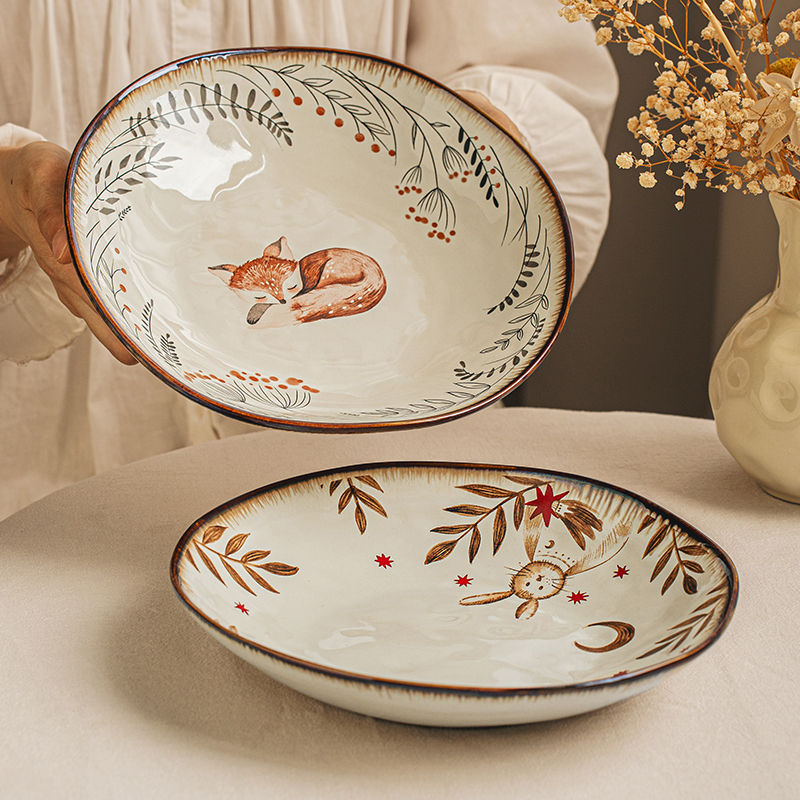 悠瓷9英寸深盘陶瓷菜盘