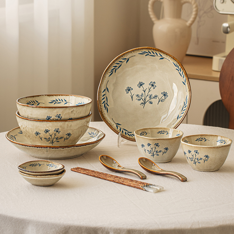 悠瓷中古风陶瓷餐具套装1-2人食