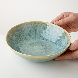 菜碗饭店陶瓷碗日式 悠瓷 不规则7英寸面碗家用2024新款 窑变装 餐具