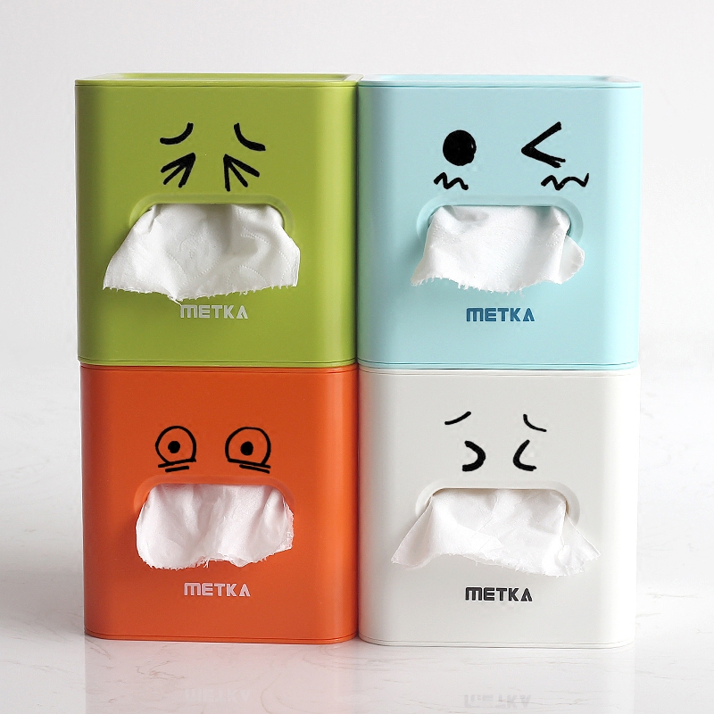 简约风家用桌面塑料可爱卷筒纸盒
