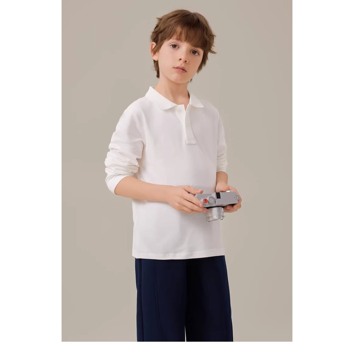 儿童白色t恤长袖男童纯棉体恤女童春秋打底衫可外穿翻领polo衫,童装/婴儿装/亲子装,T恤,淘宝优惠券,粉丝福利购,淘宝优惠卷