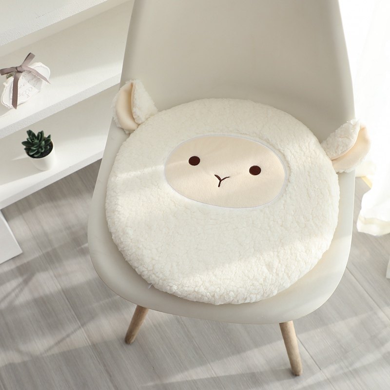 可爱小绵羊圆形记忆棉学生教室坐垫办公久坐屁股垫冬季保暖座椅垫