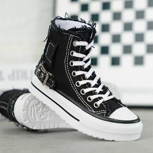 BJD娃鞋 ID75叔娃鞋黑色白色蓝色灰色板鞋帆布鞋娃鞋 现货