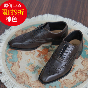 BJD娃鞋 ID75壮叔正装皮鞋西装皮鞋 布洛克 现货