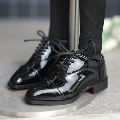 BJD娃鞋 普四胖四分娃鞋熊妹MSD兔豆豆MDD黑色漆皮正装鞋 现货