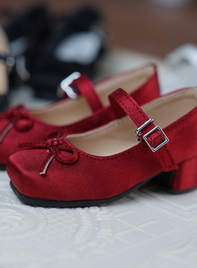 BJD娃鞋 三分平底脚娃鞋SD10 DD低跟缎面漆皮鞋三分鞋  现货