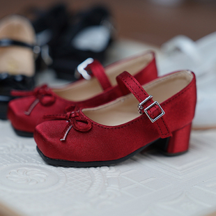 DD低跟缎面漆皮鞋 BJD娃鞋 三分平底脚娃鞋 SD10 现货 三分鞋