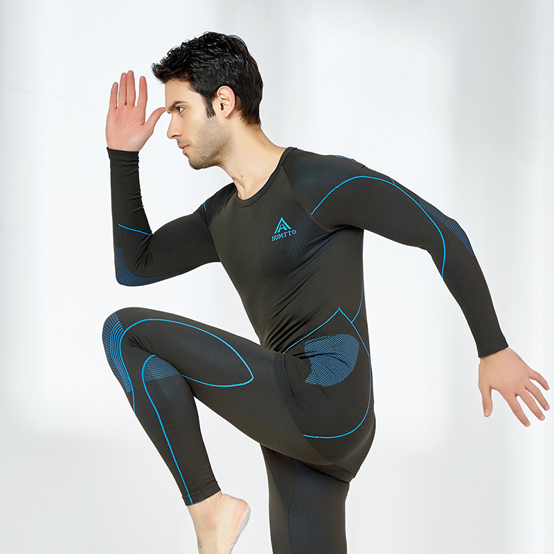 悍途户外运动功能内衣套装男秋冬新款速干骑行跑步弹力健身保暖衣