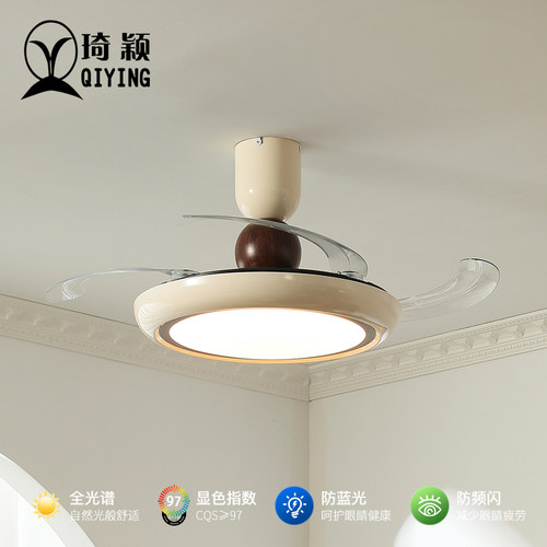 琦颖法式奶油风隐形风扇吸顶灯