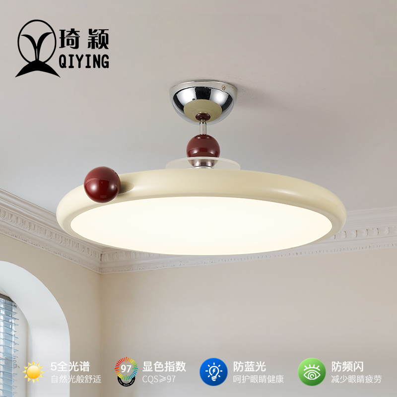 法式奶油风卧室衣帽间吸顶灯设计师现代简约温馨儿童房护眼奶豆灯