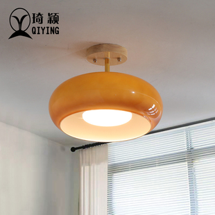 包豪斯玄关过道卧室灯 中古vintage阳台衣帽间柿子吸顶灯复古日式