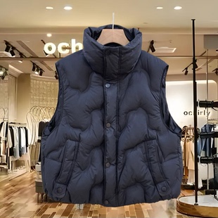 高端女装欧货 时尚休闲百搭白鸭绒羽绒服立领外套冬季新款2025