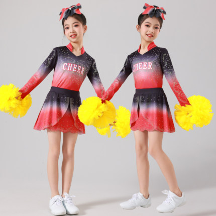 新款儿童啦啦操比赛服小学生团体竞技健美操啦啦队舞蹈表演服装