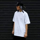 纯色T恤 bboy宽松 净色小领口纯棉 重磅280g 打底短袖 街舞嘻哈