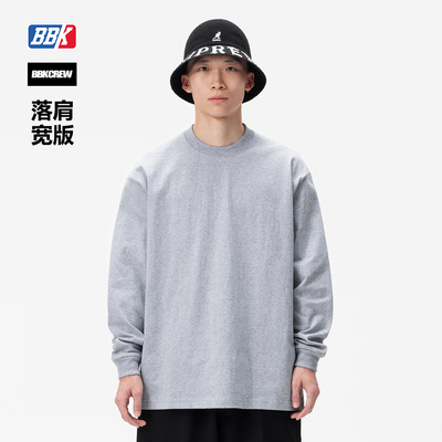 BBK宽版重磅长袖小领口T恤