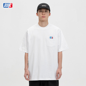 净色小领口纯棉打底短袖 270g重磅 纯色T恤 宽松街舞嘻哈bboy