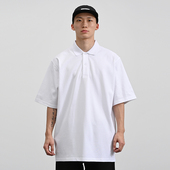 bboy宽松重磅 BBK短袖 POLO衫 纯色翻领t恤街舞嘻哈hiphop净色打底