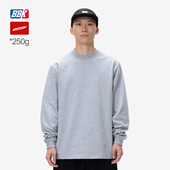 纯棉长袖 bboy宽松 街舞嘻哈 250g纯色打底 小圆领T恤 滑板HIPHOP