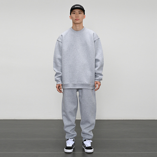 运动裤 bboy 卫裤 街舞嘻哈净色长袖 子hiphop滑板卫衣 重磅纯色套装