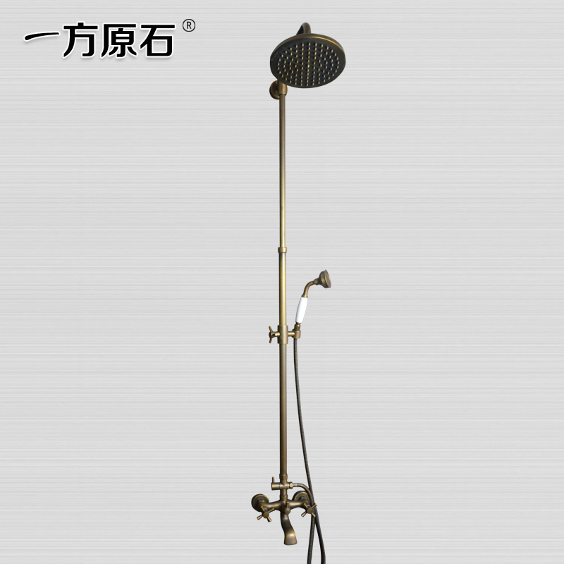 一方原石 青古铜田园双把双控双花洒水龙头升降仿古淋浴花洒全铜|msdalam kategori keluarga memasang ibu, kelengkapan peribadi, keran bilik mandi, Pancuran keran (set) - dari Buy2taobao.com untuk memberikan perkhidmatan ejen Taobao profesional membeli