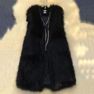 仿狐狸毛秋冬皮草马甲加厚大码 韩版 潮 毛毛背心女2023年新款 年轻款