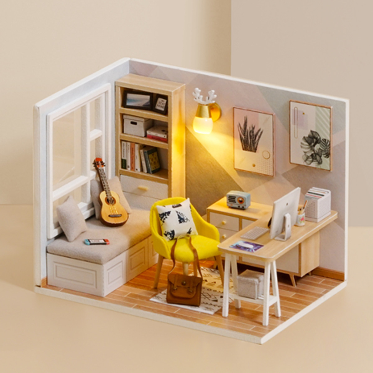 智趣屋diy小屋阳光书房娃娃屋手工拼装木制微缩模型玩具生日礼物